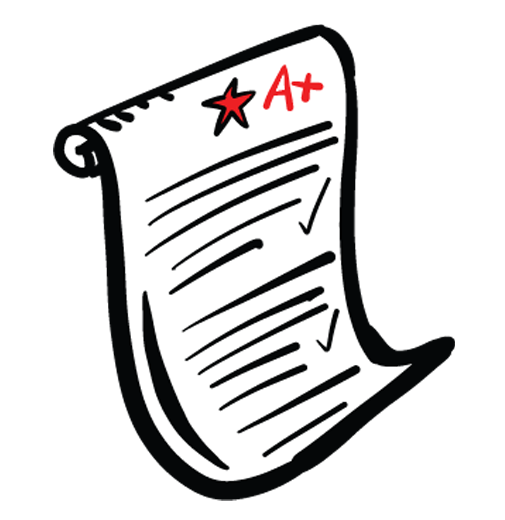 Checklist with A+ grade symbol, emphasizing effective communication and leadership in visual storytelling training.