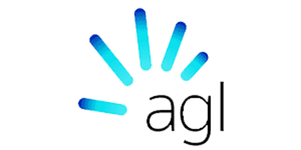 AGL logo featuring a gradient sunburst design in blue tones, representing energy and innovation, relevant to The Visual Storytellers Group's focus on enhancing communication through visuals.