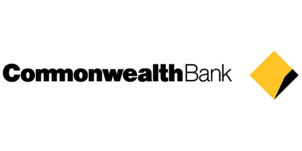 Commonwealth Bank logo featuring bold black text and a distinctive yellow diamond shape, representing a trusted financial institution associated with The Visual Storytellers Group's corporate partnerships.