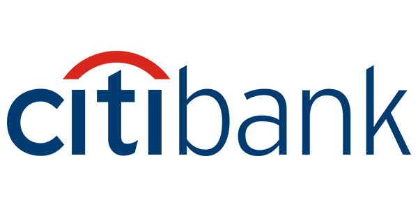 Citibank logo featuring stylized text with a red arc above the word "citibank," symbolizing financial services and corporate trust.
