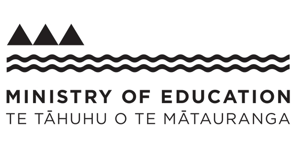 Logo of the Ministry of Education, featuring stylized mountains and waves, with the text "MINISTRY OF EDUCATION" and "TE TĀHUHU O TE MĀTAURANGA," representing the organization's commitment to education in New Zealand.