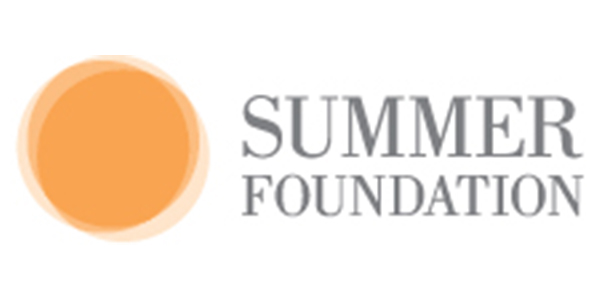 Logo of the Summer Foundation, featuring a stylized orange circle and the text "SUMMER FOUNDATION," relevant to The Visual Storytellers Group's focus on enhancing communication through visuals at corporate events.