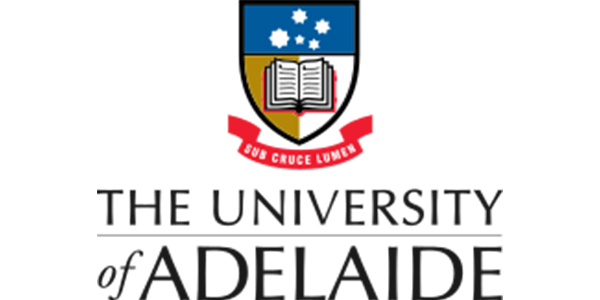 University of Adelaide logo featuring an open book and stars, representing education and knowledge, relevant to The Visual Storytellers Group's focus on enhancing communication through visuals.