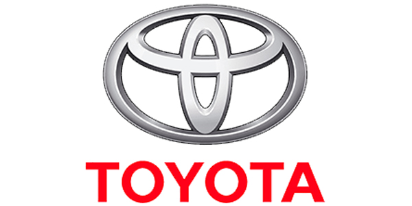 Toyota logo featuring the iconic three overlapping ovals and the brand name "TOYOTA" in bold red letters, symbolizing trust and quality in automotive design.