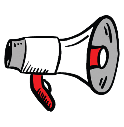 Megaphone symbolising effective communication and leadership in visual storytelling training.
