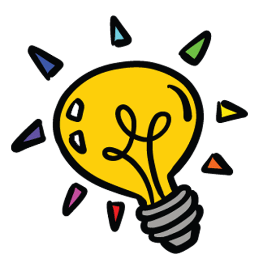 Light bulb illustration symbolizing creativity and innovation in visual storytelling and communication training.